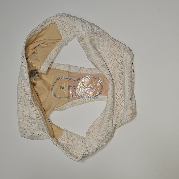 NWOT Bleu Rod Beattie Sneak Peek Crochet Side Tab Hipster Bikini Bottoms White 4 - Picture 7 of 10